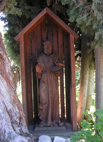 Ironwood statue of St. Francis of Assisi